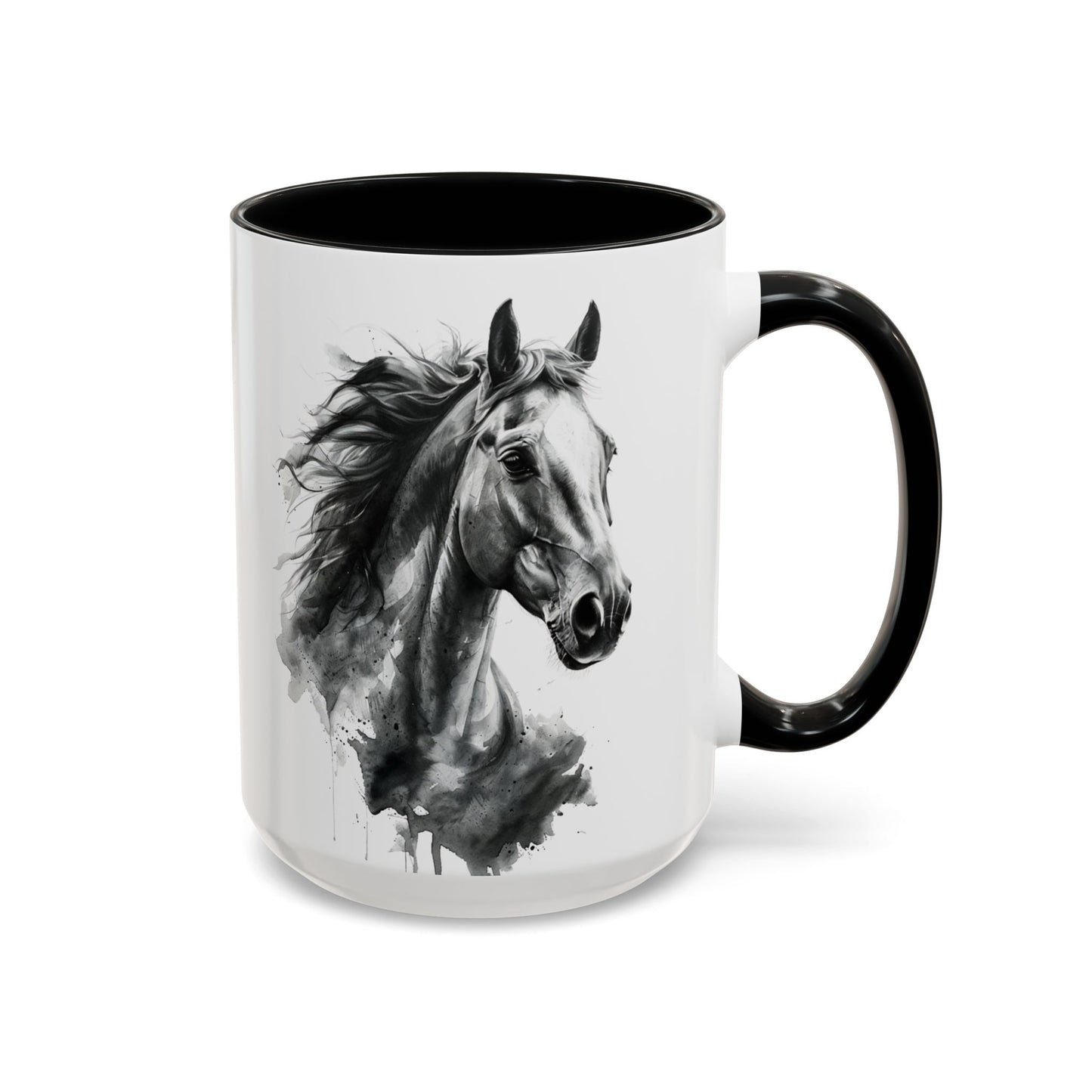 Black Horse Coffee Mug Western Cowboy Horse Art Cup