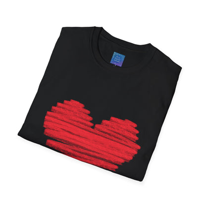 Red Scribble Heart T-Shirt | Hand Drawn Heart, Valentine Top