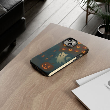 Phone Case, Halloween Haunted House Cat Ghost  iPhone 16, 15, 14, Pixel 8, 6 Samsung Galaxy 25, 24, 23