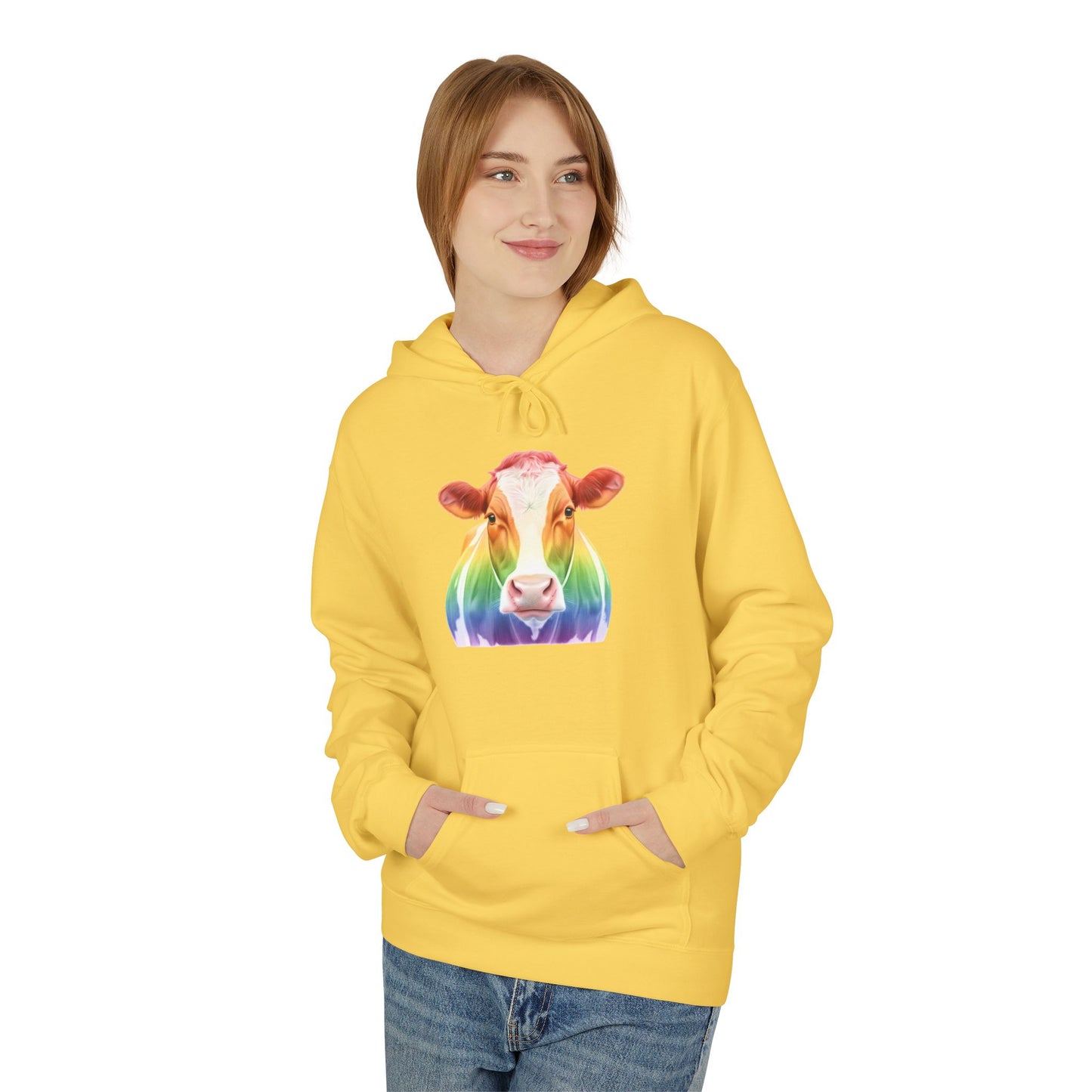 Colorful Rainbow Cow Hoodie Sweatshirt