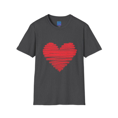Red Scribble Heart T-Shirt | Hand Drawn Heart, Valentine Top