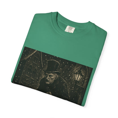 Gothic Scrooge T Shirt Dark Christmas Carol Shirt Vintage Haunted Dickens Tee Unisex Garment Dyed T shirt