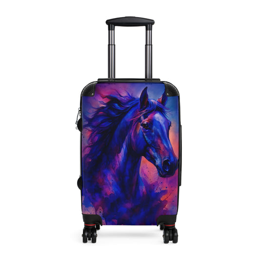 Vibrant Horse Art Travel Suitcase Colorful Equestrian Luggage Suitcase (Travel Bag Tag sold Separately)