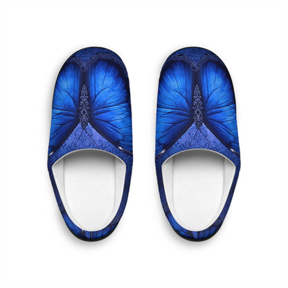 Blue Butterfly Indoor Slippers | Women's Cozy Home Footwear