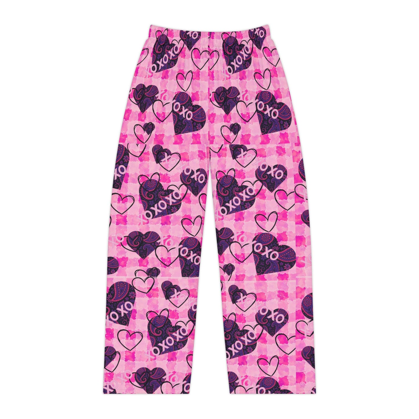XOXO Heart Pattern Pajama Pants | Pink Valentine Lounge Bottoms
