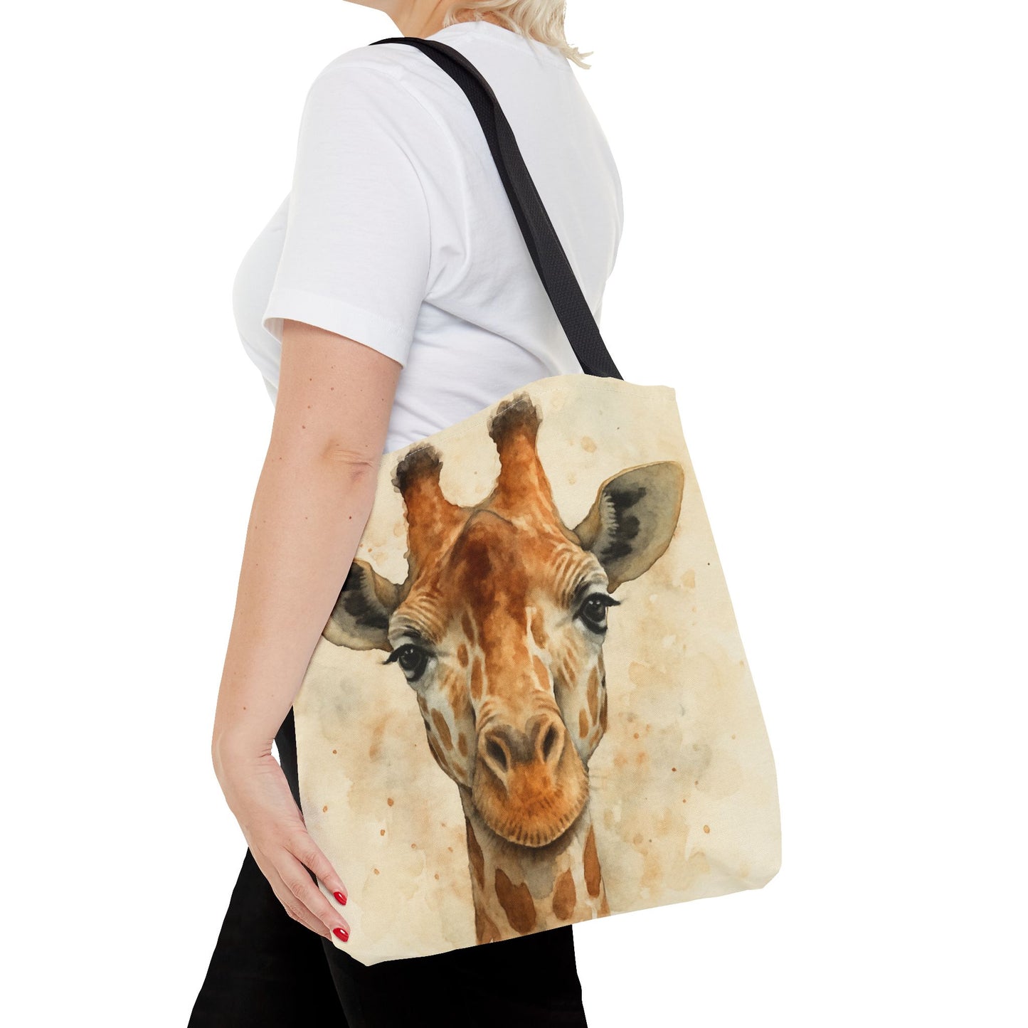 Watercolor Giraffe Face Tote | Animal Print Beach Bag