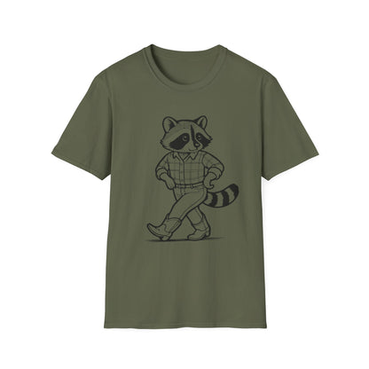 Cowboy Raccoon Graphic Tee Western Country Animal Shirt