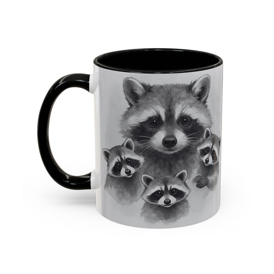 Watercolor Raccoon Family Mug | Accent Coffee Mug