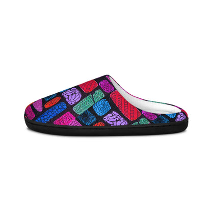 Colorful Mosaic Knit Pattern Slippers | Women's Indoor Slippers