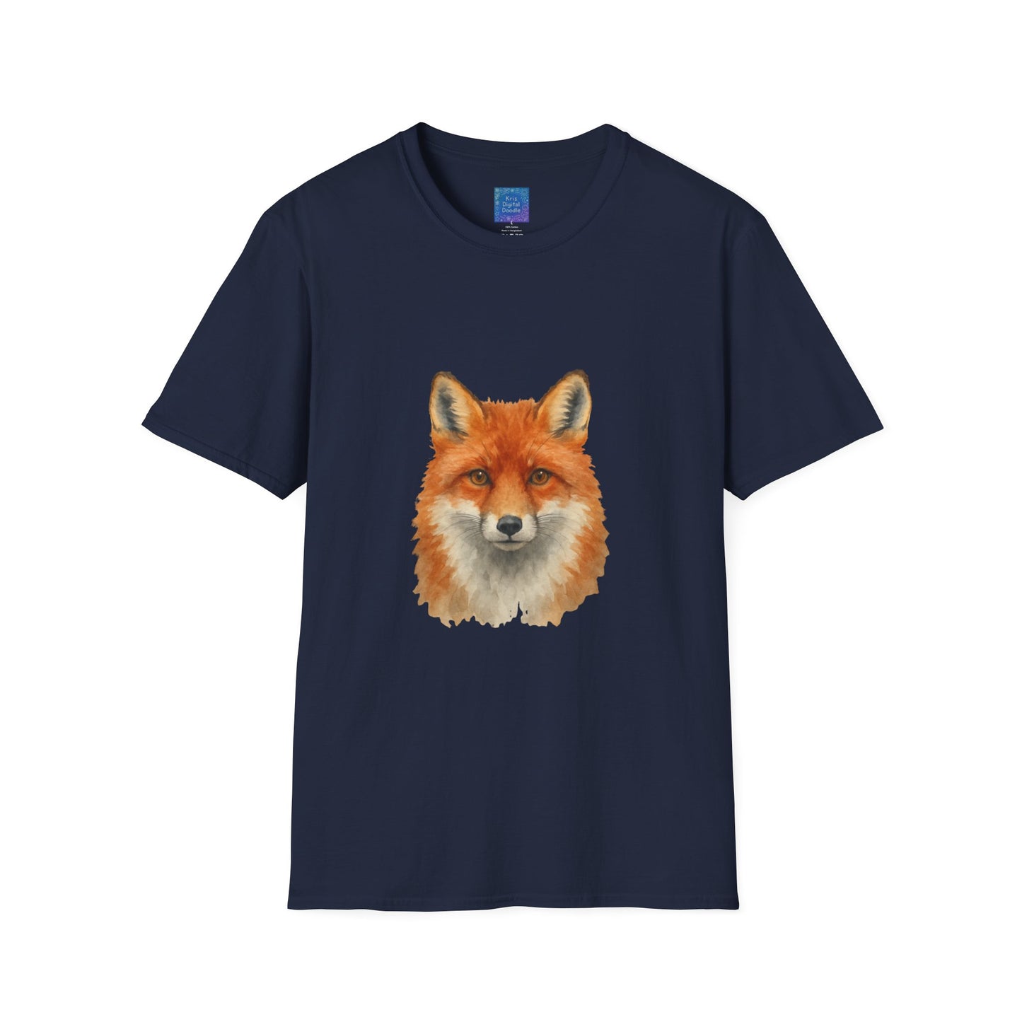 Red Fox Face T-Shirt | Watercolor Fox Portrait
