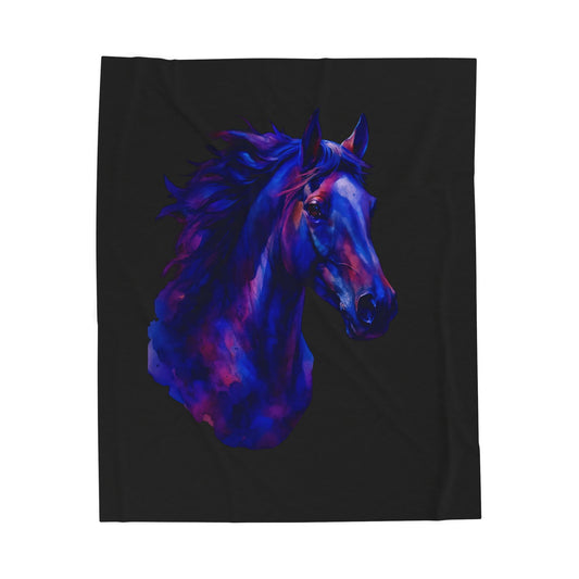 Vibrant Horse Art Blanket, Colorful Equine Throw, Western Decor