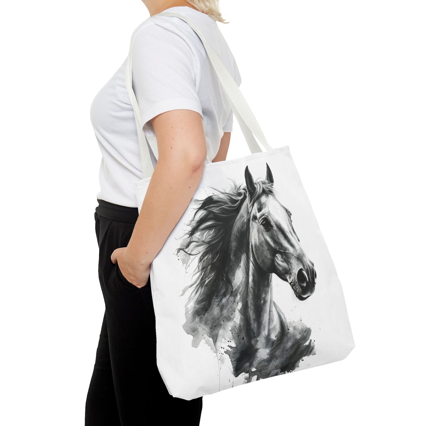 Black Stallion Tote Bag | Artistic Horse Lover Carryall