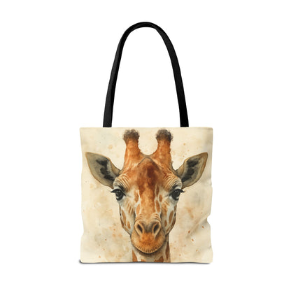 Watercolor Giraffe Face Tote | Animal Print Beach Bag