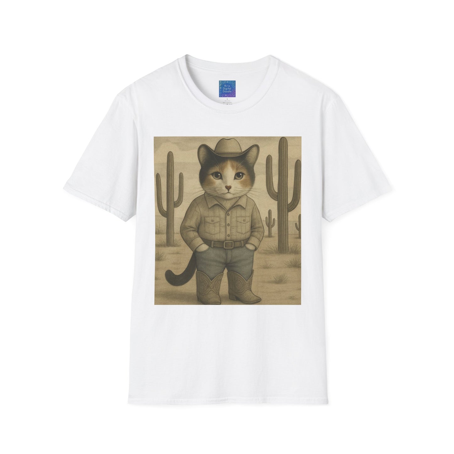 Cowboy Cat Western Graphic T-Shirt, Vintage Country Style Tee