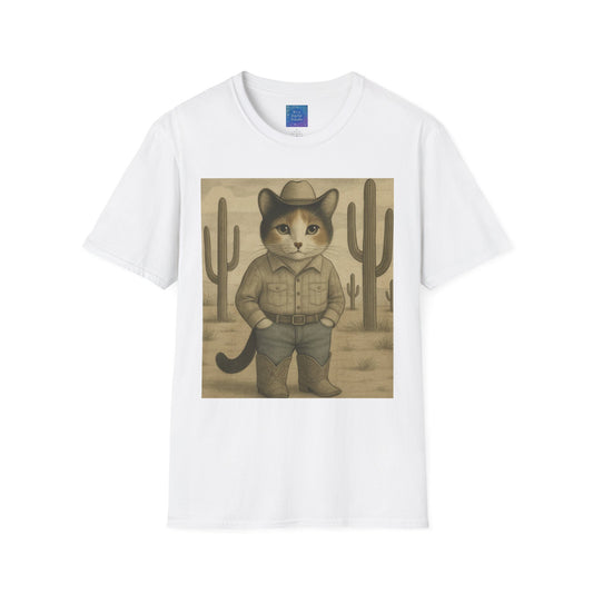 Cowboy Cat Western Graphic T-Shirt, Vintage Country Style Tee