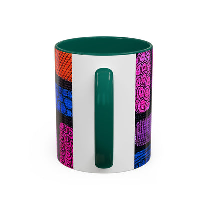 Colorful Abstract Pattern Mug | Vibrant Geometric Shapes Ceramic Mug