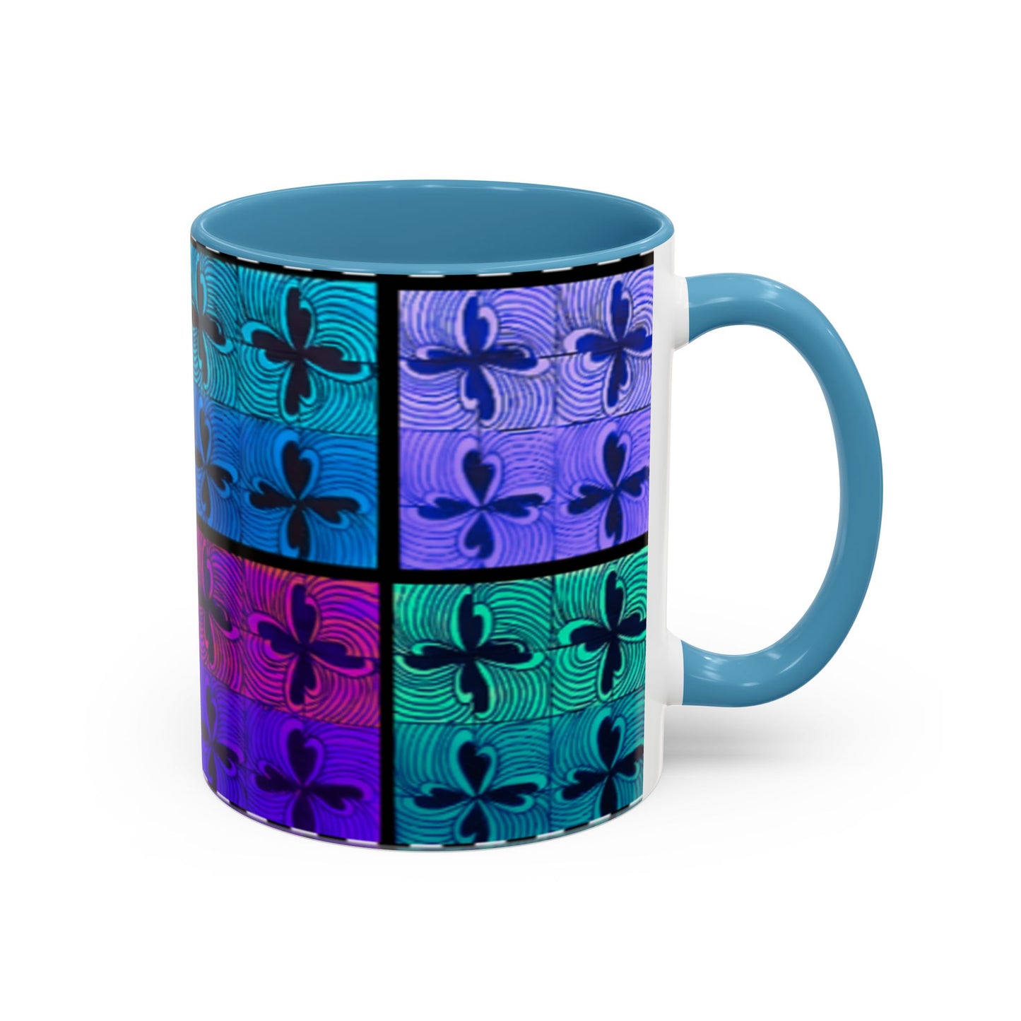 Blue Purple Tile Fleur-de-Lis Mug | Accent Coffee Mug