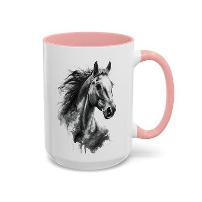 Black Horse Coffee Mug Western Cowboy Horse Art Cup