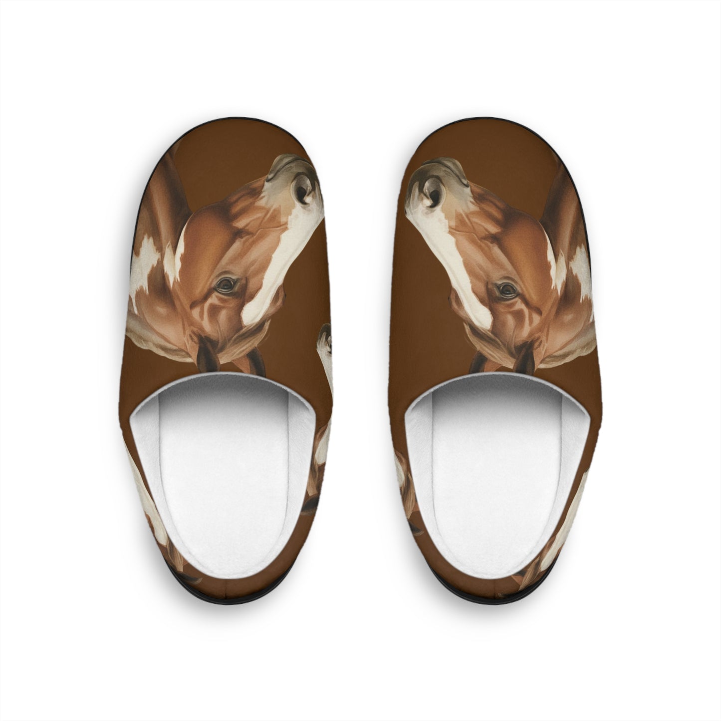 Women Paint Horse Slippers Cozy Equestrian