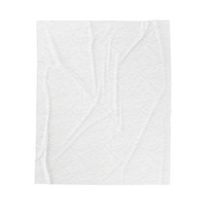 Blush Botanical Leaves Velveteen Plush Blanket | White Floral Outline