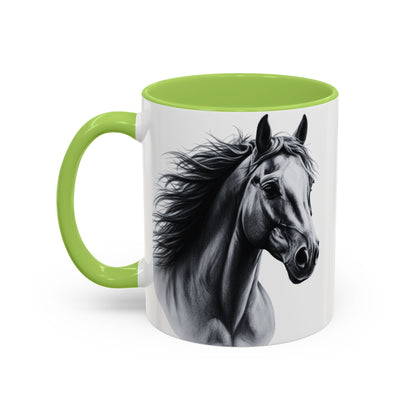 Black Horse Coffee Mug Western Cowboy Horse Art Cup