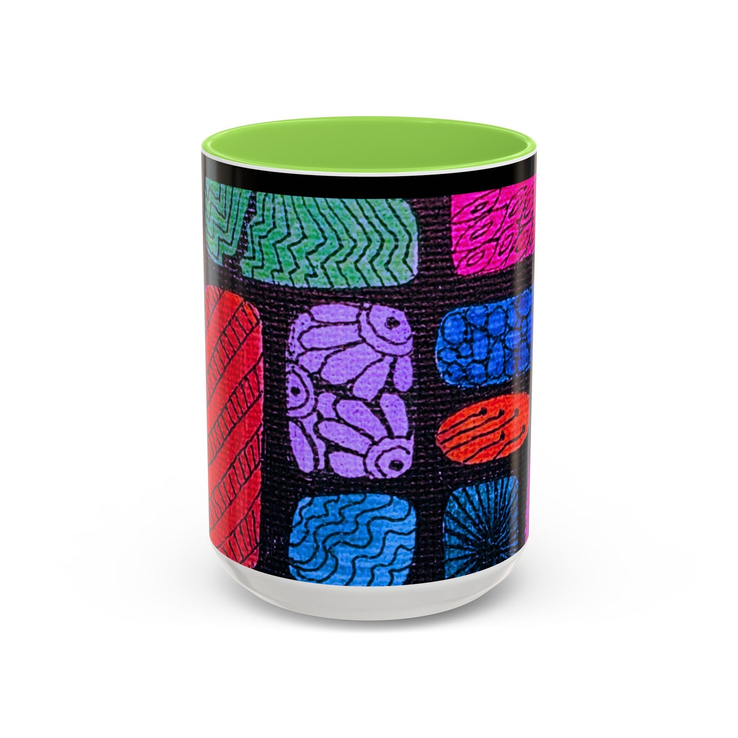 Colorful Abstract Pattern Mug | Vibrant Geometric Shapes Ceramic Mug