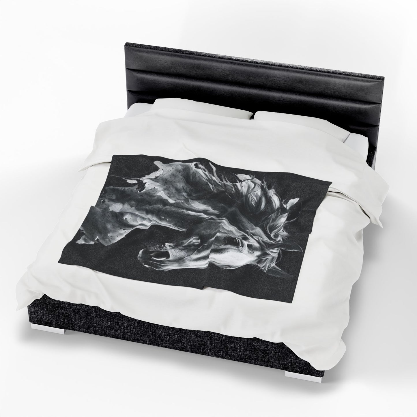 Black Stallion Art Blanket | Luxury Horse Lover Throw