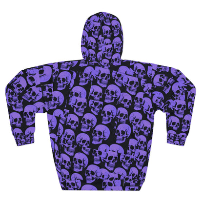 Purple Skull Hoodie, Gothic Halloween Sweatshirt, Spooky Streetwear