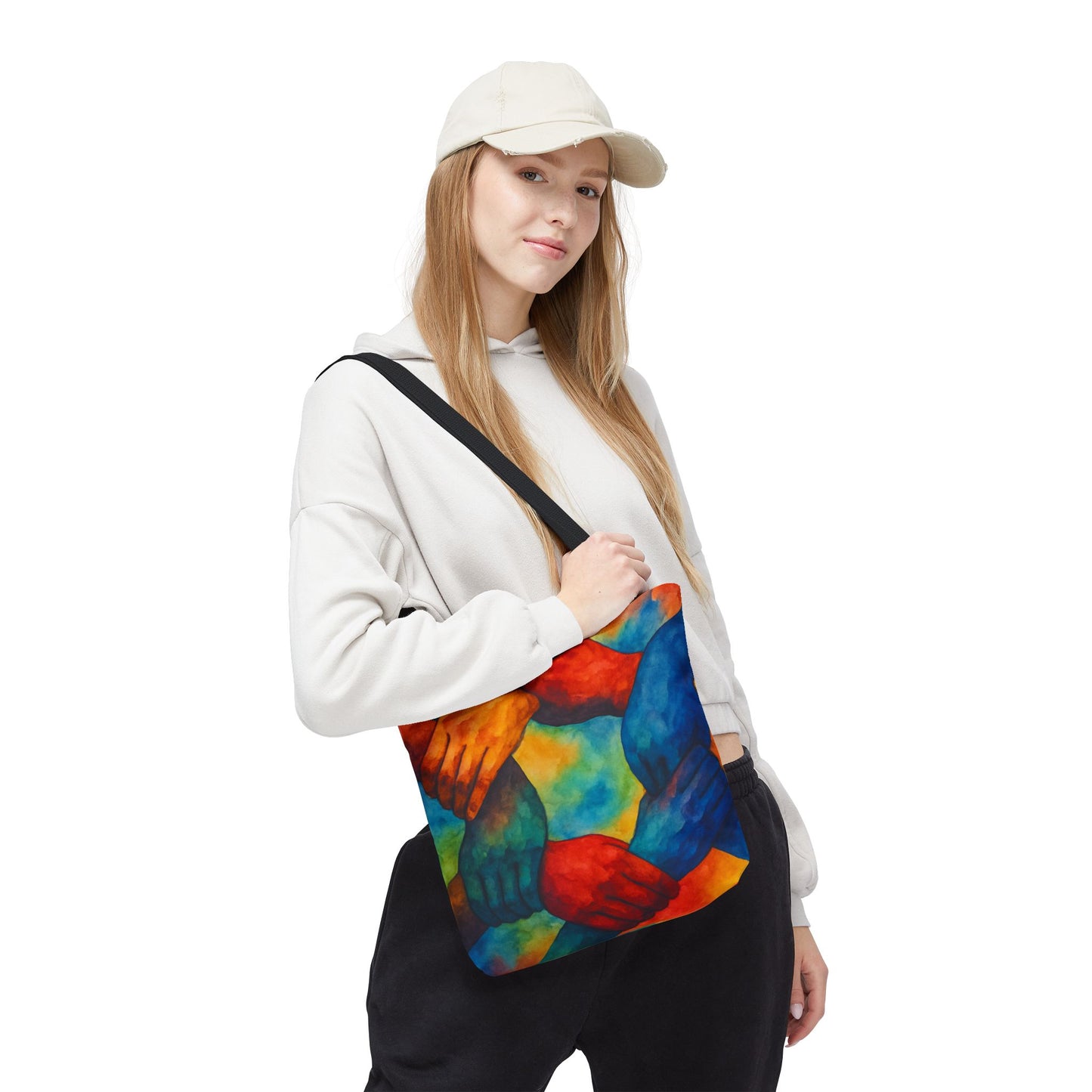 Unity Hands Tote Bag | Colorful Art Bag