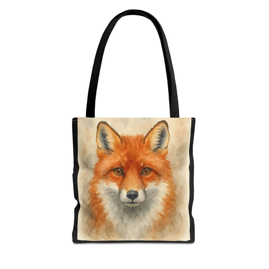 Watercolor Red Fox Tote Bag | Animal Portrait, Forest Wildlife Art