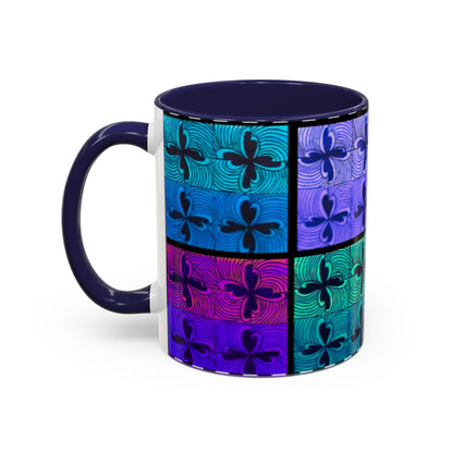 Blue Purple Tile Fleur-de-Lis Mug | Accent Coffee Mug