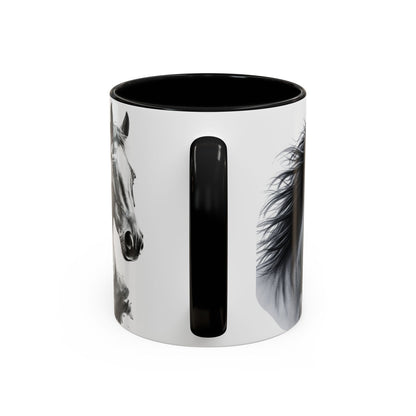 Black Horse Coffee Mug Western Cowboy Horse Art Cup