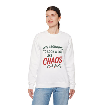 Its Beginning To Look A lot Like Chaos Funny Christmas Sweatshirt