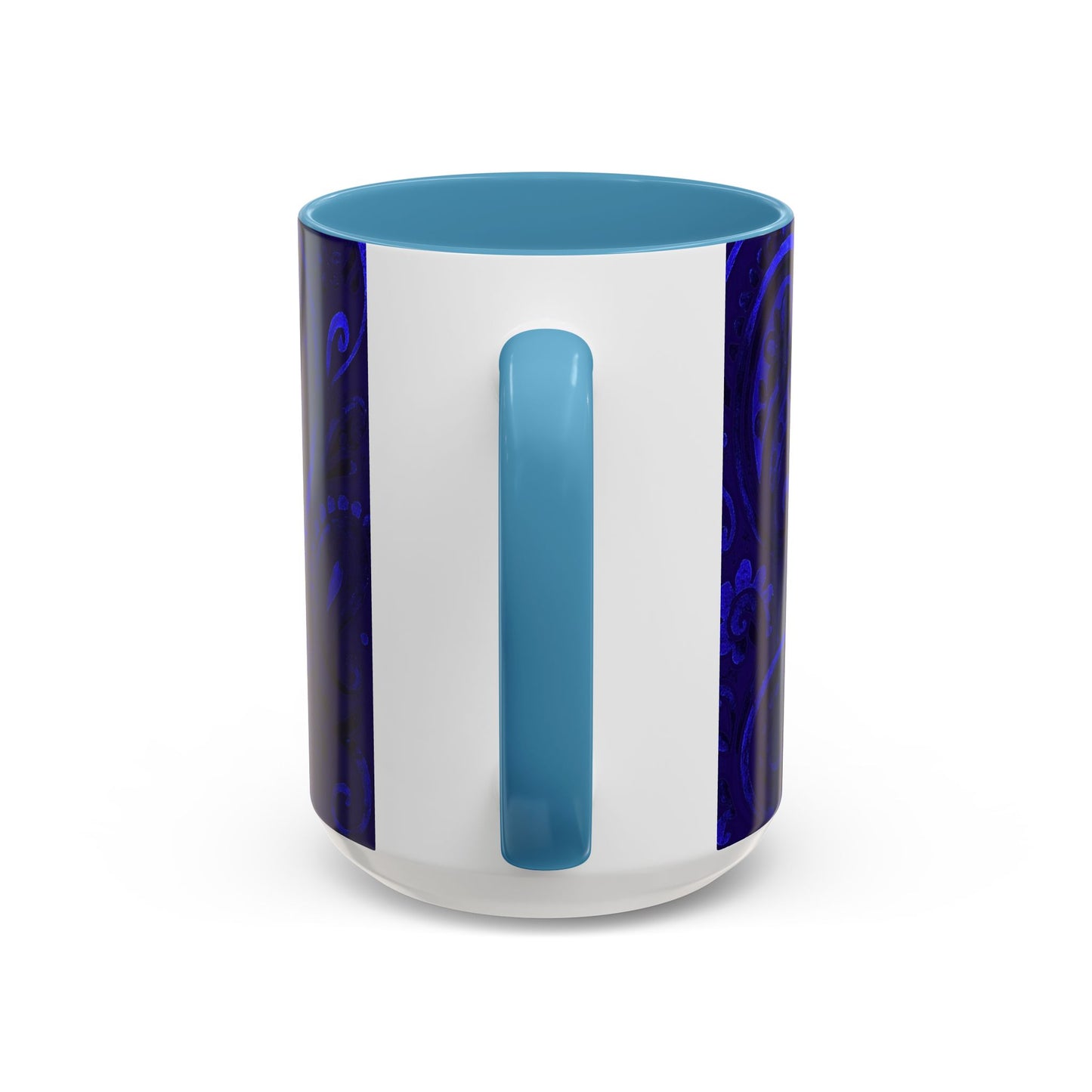 Blue Paisley Face Pattern Mug | Accent Coffee Mug