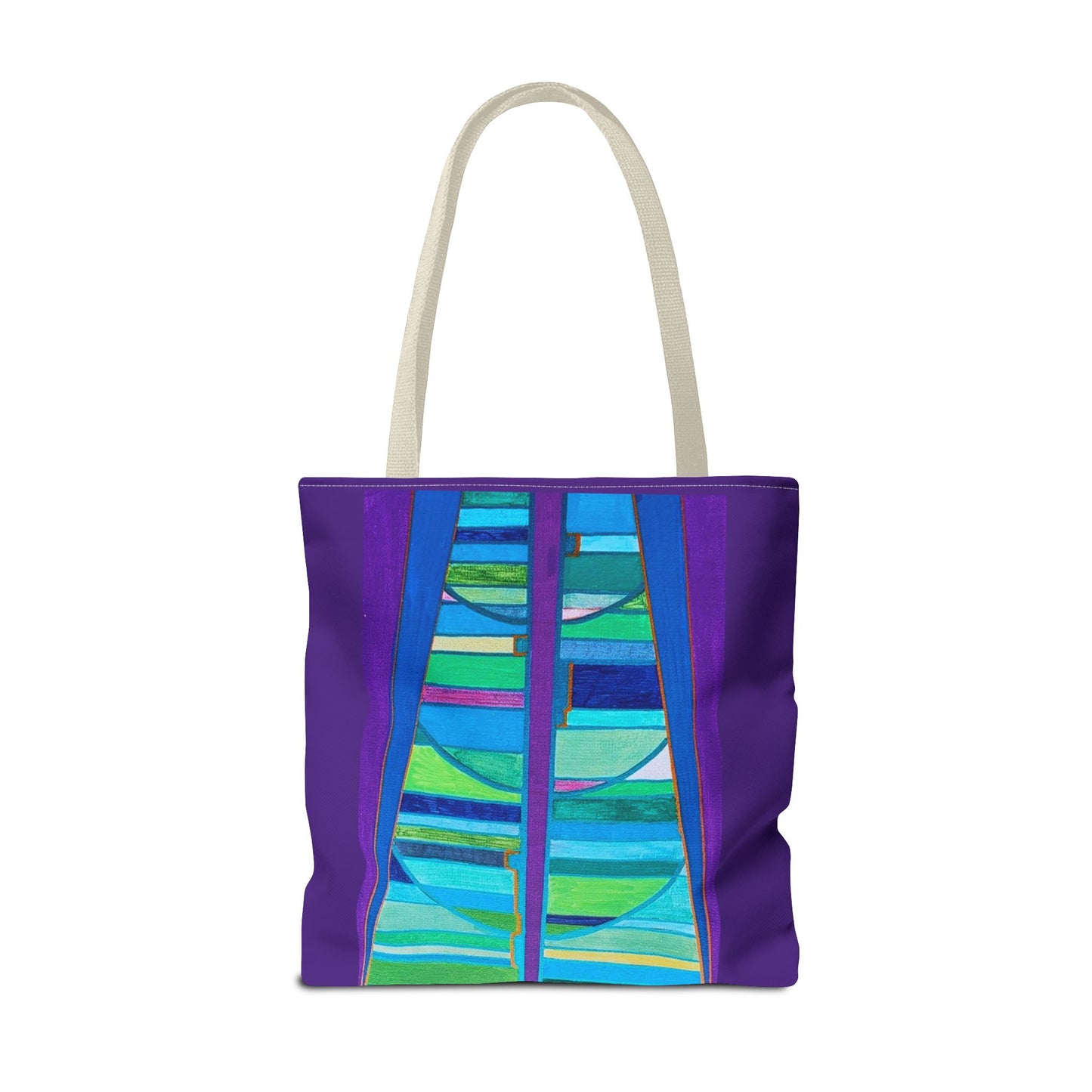 Abstract Blue Green Stained Glass Tote Bag