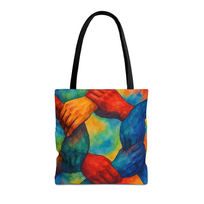 Unity Hands Tote Bag | Colorful Art Bag
