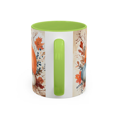 Pumpkin Fall Mug, Autumn Harvest Coffee Cup with Rustic Pumpkin Design