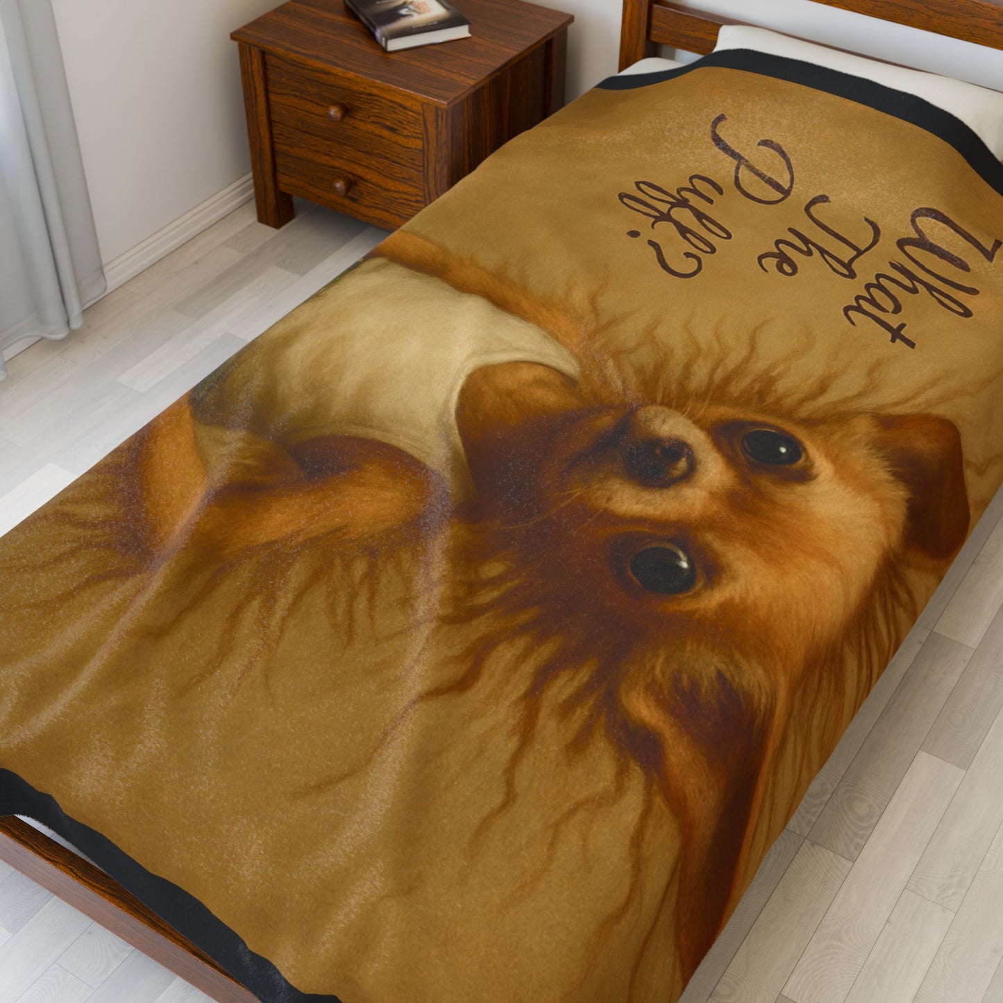 What The Puff (Static hair) Chihuahua Plush Blanket Throw