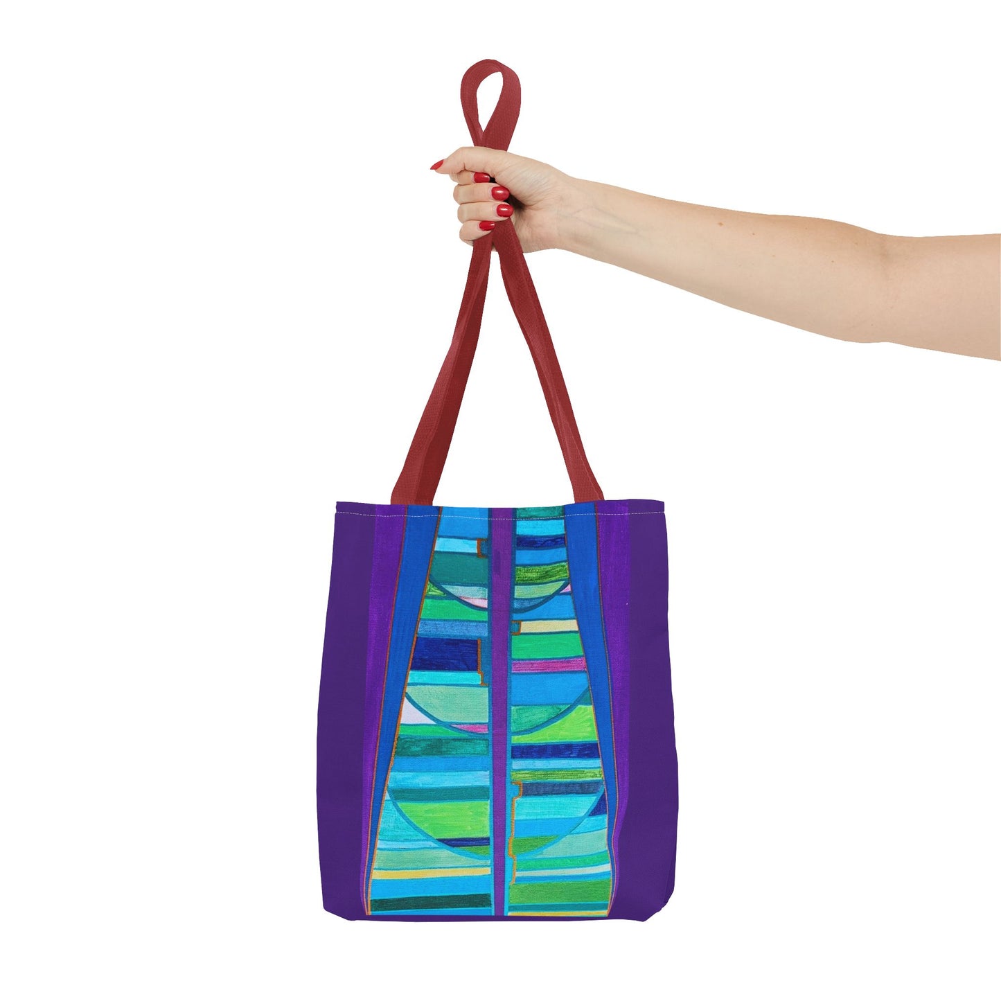 Abstract Blue Green Stained Glass Tote Bag