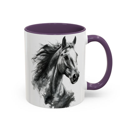 Black Horse Coffee Mug Western Cowboy Horse Art Cup