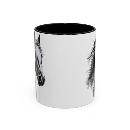Black Horse Coffee Mug Western Cowboy Horse Art Cup