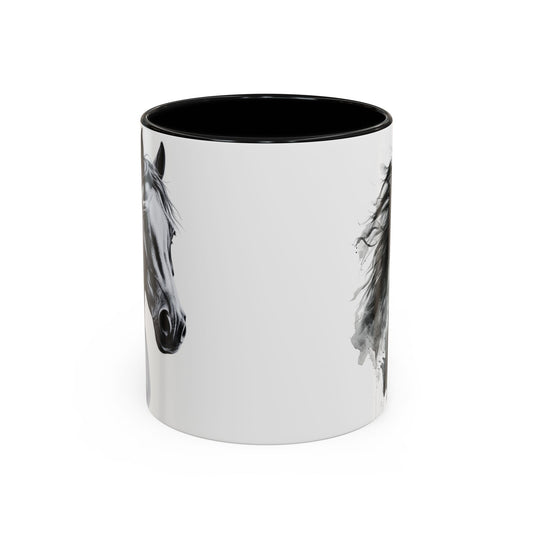 Black Horse Coffee Mug Western Cowboy Horse Art Cup