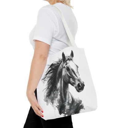 Black Stallion Tote Bag | Artistic Horse Lover Carryall