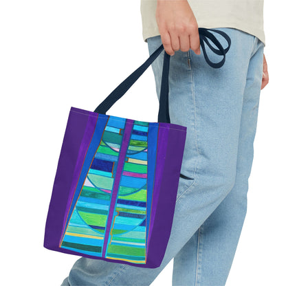 Abstract Blue Green Stained Glass Tote Bag