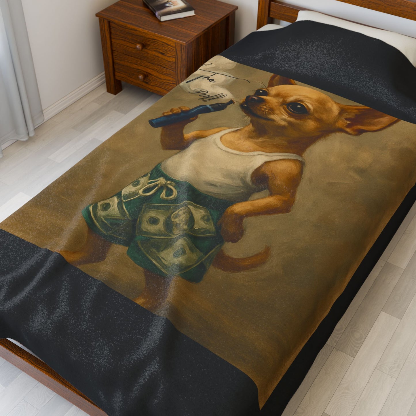 What The Puff Chihuahua Plush Blanket Throw