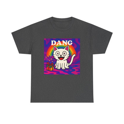 Funny Cat Rainbow T-Shirt Cute Cartoon Kitty Graphic Tee Gift