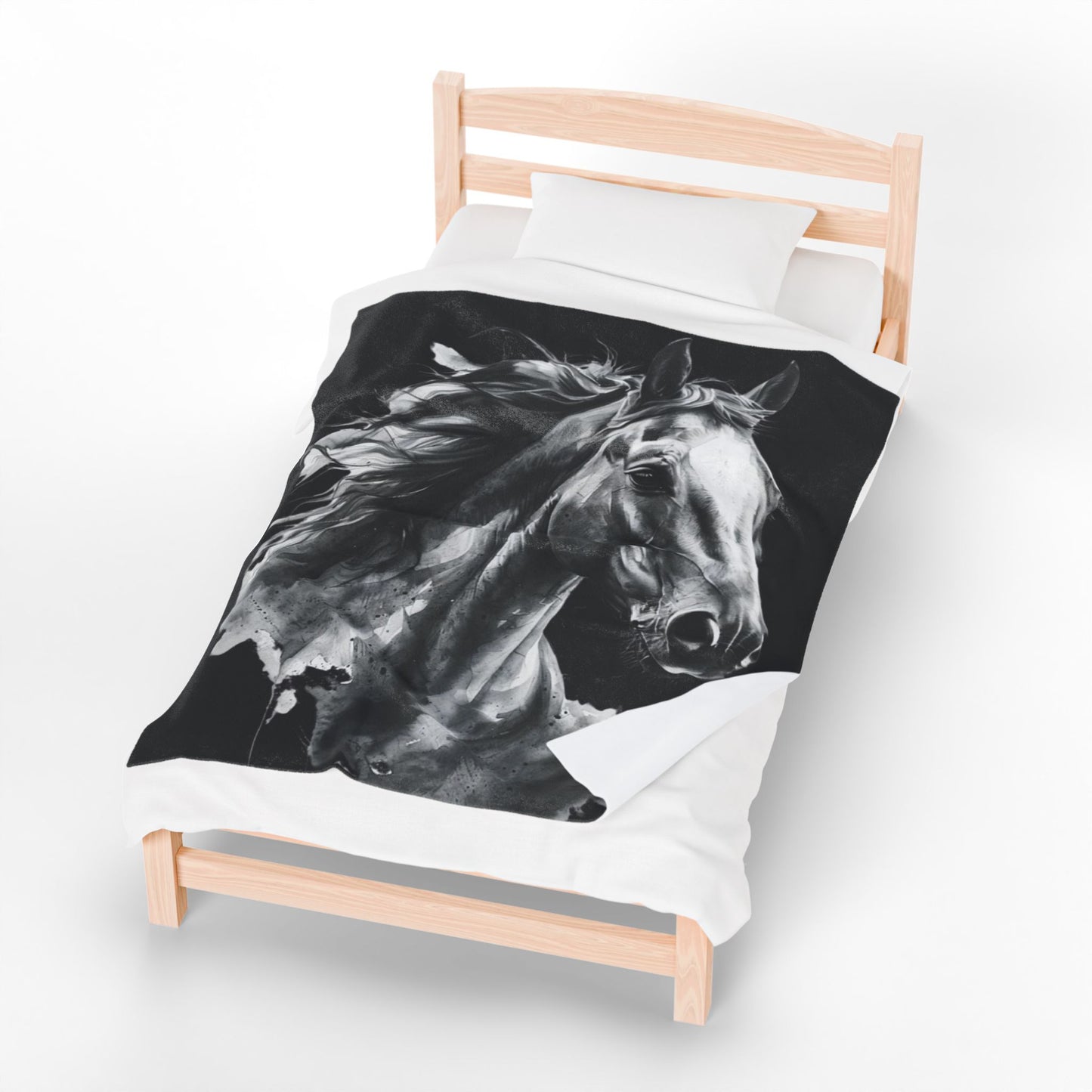 Black Stallion Art Blanket | Luxury Horse Lover Throw