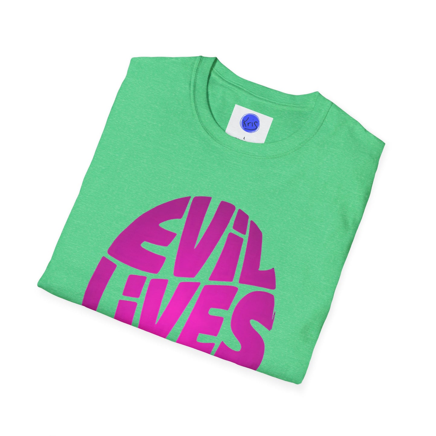 Evil Lives Here Halloween T-shirt, Spooky Retro Style, Mens