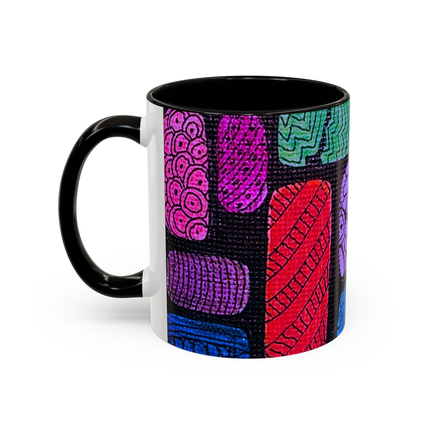 Colorful Abstract Pattern Mug | Vibrant Geometric Shapes Ceramic Mug