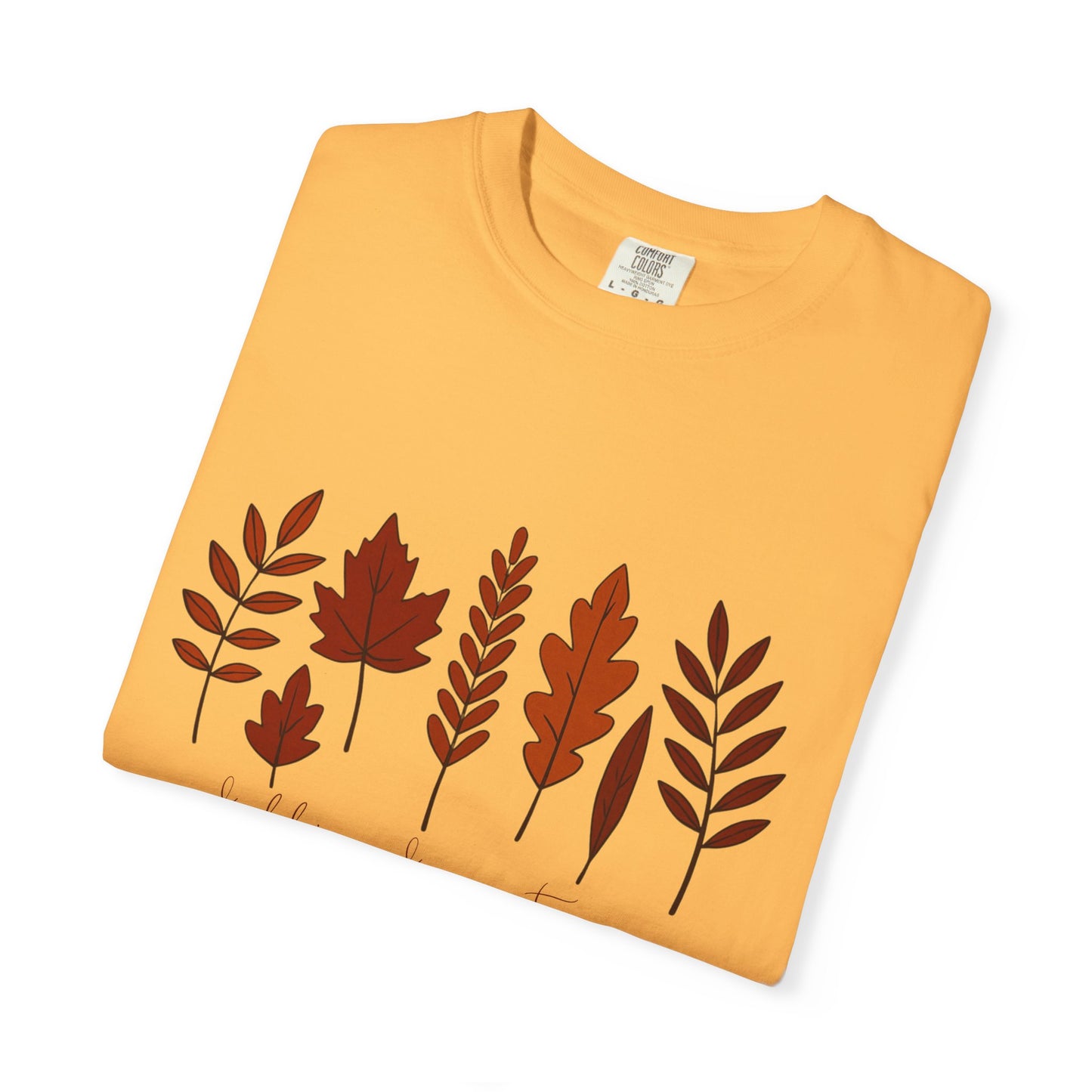 Falling for Autumn Shirt Cozy Fall Leaves Graphic Tee for Seasonal Outfits Unisex Garment Dyed T shirt
